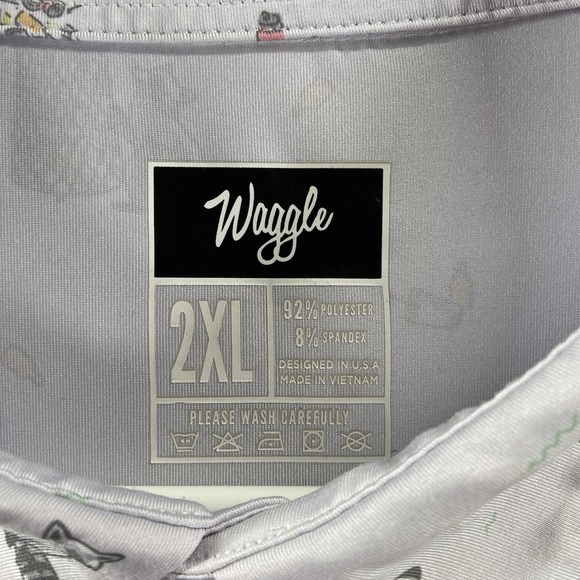 Waggle Shirt men's 2XL Golf Polo Performance Short Sleeve Raccoon Trash Bandit - Picture 4 of 12